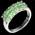 Silberring mit natürlichen Tsavoriten Größe 11 925