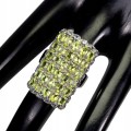 Natural silver olivine peridot tanzanite ring size  17