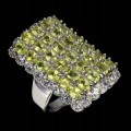 Natural silver olivine peridot tanzanite ring size  17
