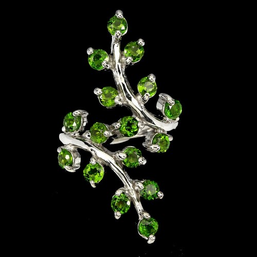 Diopsid Silberring Größe 19 925 natur 2
