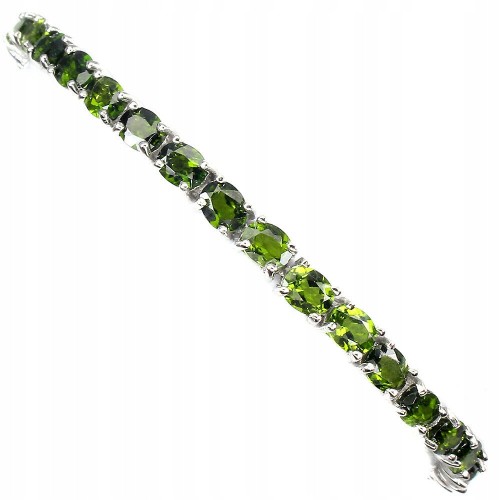 Silberarmband natürliche Diopside 9