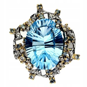 Ring 14,65 ct Sky Blue Topas Saphire Größe 15