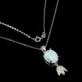 Silberkette Larimar 12x10 mm natur 925 2