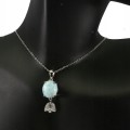 Silberkette Larimar 12x10 mm natur 925 2