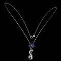 Silberkette Amethysten Granat Apatit 925 Blume
