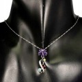 Silberkette Amethysten Granat Apatit 925 Blume