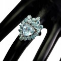 Zircons ring, natural sky topaz, size 18