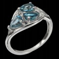 Ring 925 Silber London Blue Topaz Größe 14,5