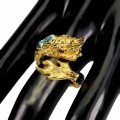 Ring Topas Granat Sterlingsilber Thaidrache Größe 15