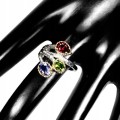 Silver ring iolite diopside garnet size 15.5