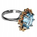 Ring 925 Songea Saphir Sky Blue Topas Größe 15,5