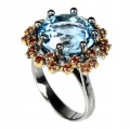 Ring 925 Songea Saphir Sky Blue Topas Größe 15,5