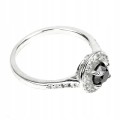 Ring schwarzer Diamant 0,66 ct Silber 925 Größe 14