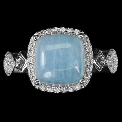 Ring 925 Aquamarin Zirkonia Größe 14,5 Silber