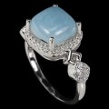 Ring 925 Aquamarin Zirkonia Größe 14,5 Silber