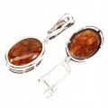 Natural amber silver earrings 925 1