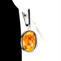 Natural amber silver earrings 925 1