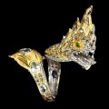 Ring Aquamarin Diopsid Thaidrache Größe 14