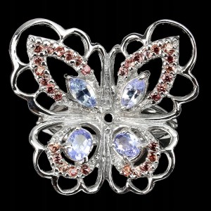 Ring natürliche Tansanit Saphire Schmetterling Größe 16