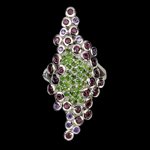 Ring Silber Diopside 925 Granat Größe 14
