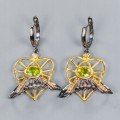 Silberohrringe Natur Olivin Herzen 925 1