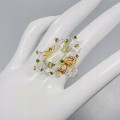 Ring natürlicher grüner Amethyst Größe 16 Diopside