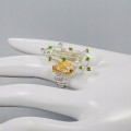 Ring natürlicher grüner Amethyst Größe 16 Diopside