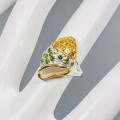 Silberring natürliche Diopside 925 Größe 15