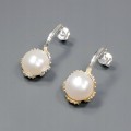 Silver earrings with natural beautiful pearls1 925