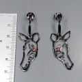 925 Silberohrringe natürlicher Granaten Pferd 1