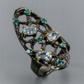 Silberring Topas blaue Zirkonia Größe 15 925