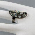 Silberring Topas blaue Zirkonia Größe 15 925