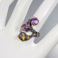 Ring Natursilber Amethyste Größe 17 schön3