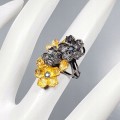 Ring natürliche Saphire blaue Blumen Größe 13