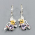 Ohrringe Silber 925 Saphire natürliche Amethyste 1