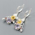 Ohrringe Silber 925 Saphire natürliche Amethyste 1