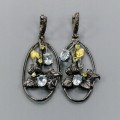 Silber Olivin Ohrringe 925 Natur Topas 2