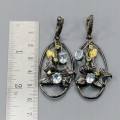 Silber Olivin Ohrringe 925 Natur Topas 2