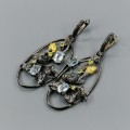 Silber Olivin Ohrringe 925 Natur Topas 2