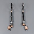 Silver natural turtle topaz tourmaline earrings 2