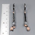 Silver natural turtle topaz tourmaline earrings 2