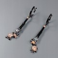 Silver natural turtle topaz tourmaline earrings 2