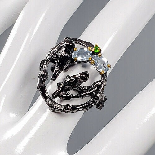 Ring natürliche Diopsid Saphire Größe 15 Topas