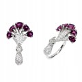 Natural rhodolite garnet ring, size 19 peacock