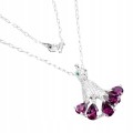 Halskette natürlicher Rhodolith Granat Silber 925 3