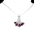 Halskette natürlicher Rhodolith Granat Silber 925 3