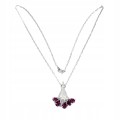 Halskette natürlicher Rhodolith Granat Silber 925 3