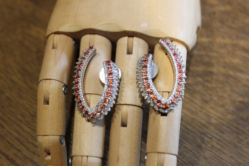 Ohrringe 925 Songea Padparaja Saphire 2