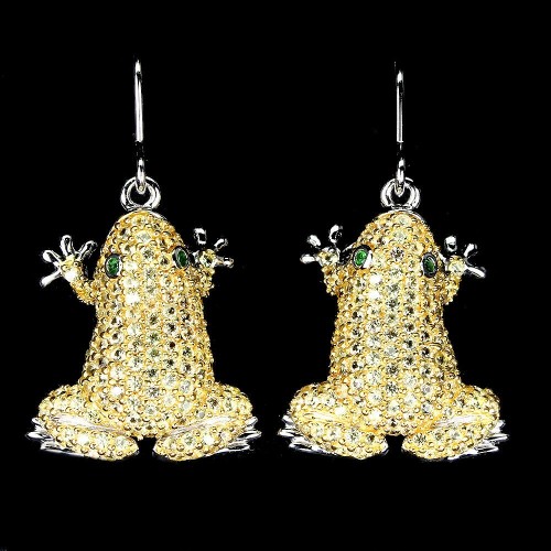 Silberohrringe Smaragde Saphire Songea Frösche 2