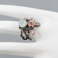 Ring natürlicher Aquamarin Saphir Größe 13 Blume